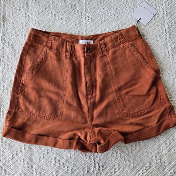 Bella Dahl Linen blend Sedona cuffed utility Shorts Linen NWT Gorpcore Beachy - Picture 8 of 10